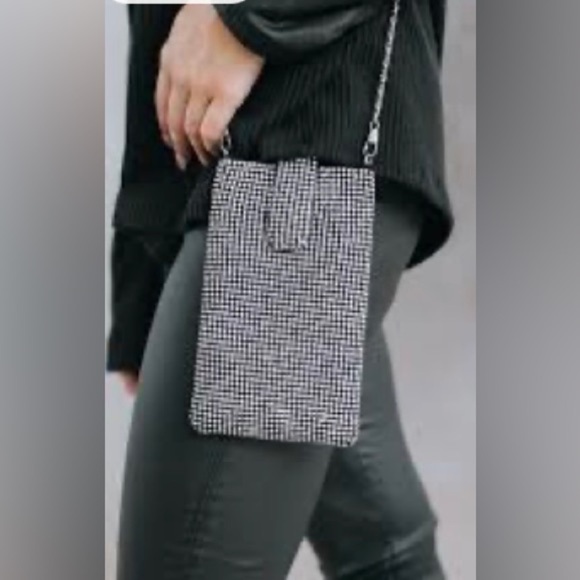 Rhinestone Cell Phone crossbody purse with chain Sparkle Bling - Picture 1 of 11